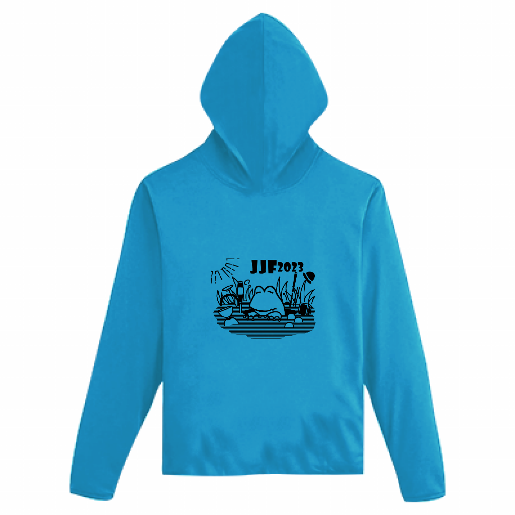 JJF2023 Official hoodie back turquoise