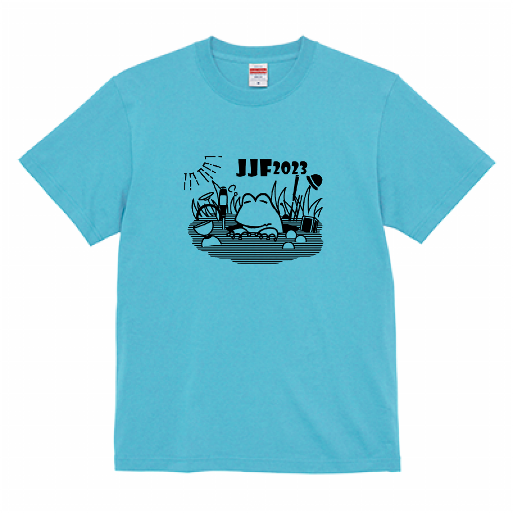 JJF2023 Official T-shirt front aqua blue